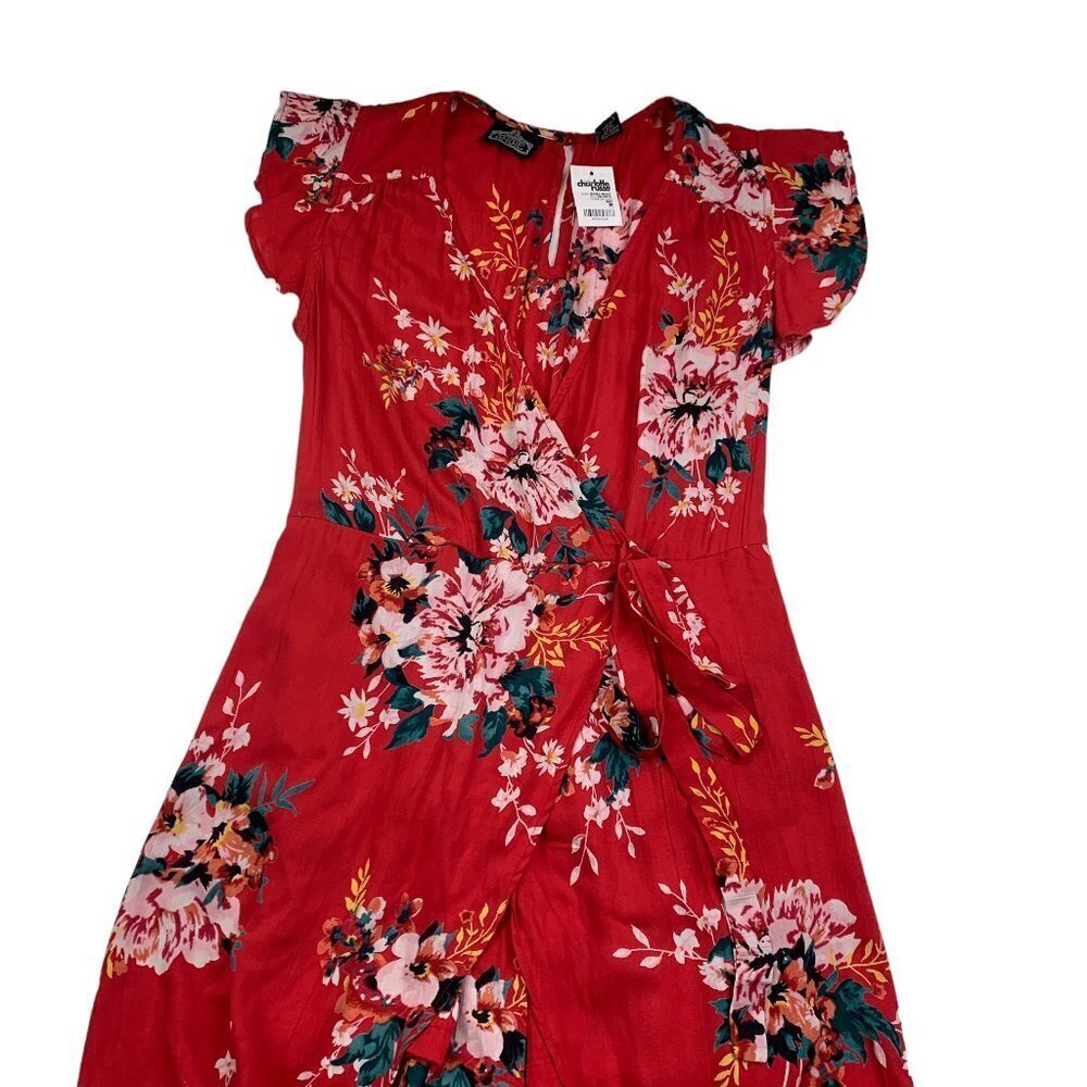 Angie Boho Floral Ruffle Maxi Dress With Built-In Shorts Women's Size Medium